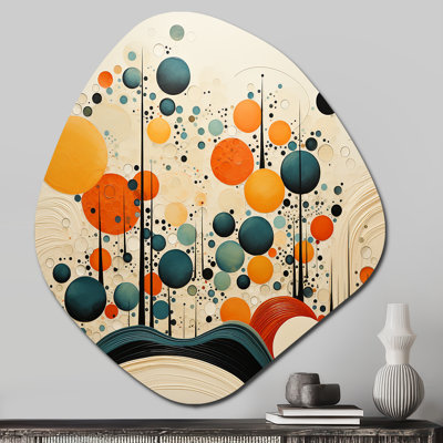 Orange Mid Century Organic Harmony II - Abstract Midcentury Nebula Shape Irregular Metal Wall Decor