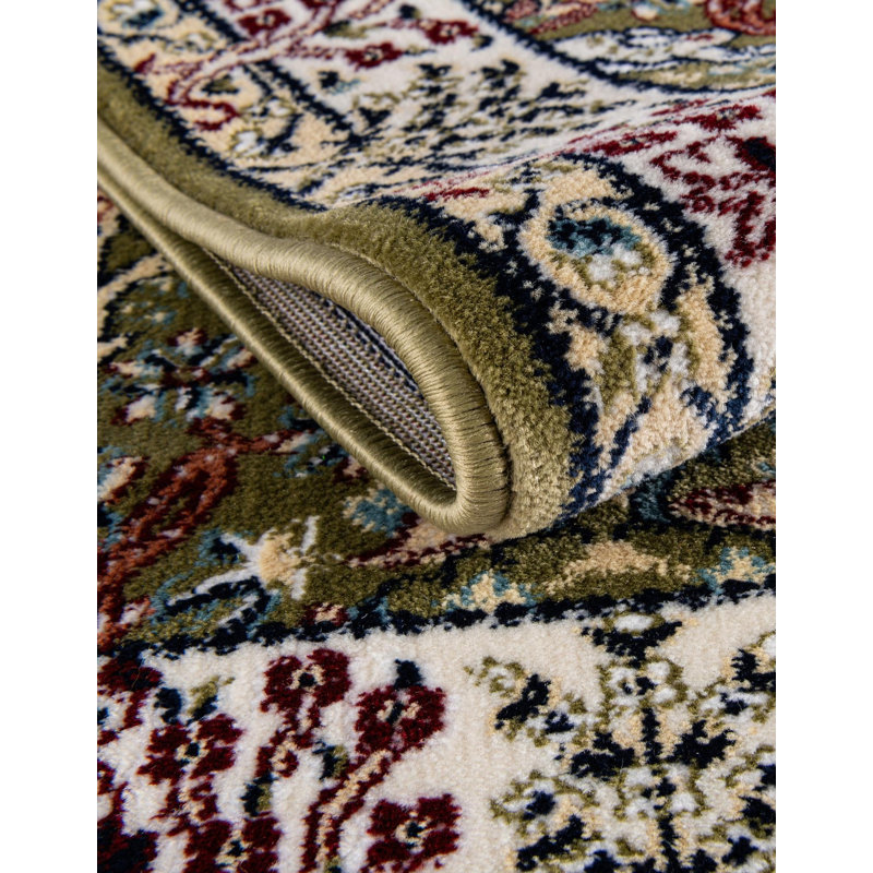 Tapis vert / ivoire Jackson, Rectangle 10 pi x 14 pi 1 po, Green
