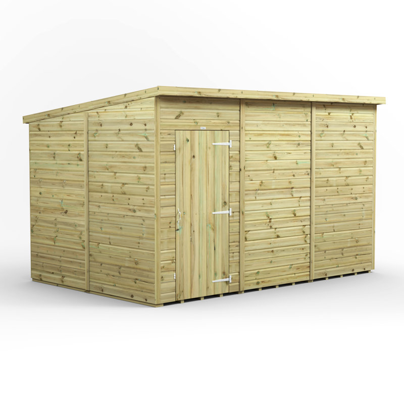 Powersheds 12 x 8ft Premium Pressure Treated Timber Windowless Garden Shed Pent
