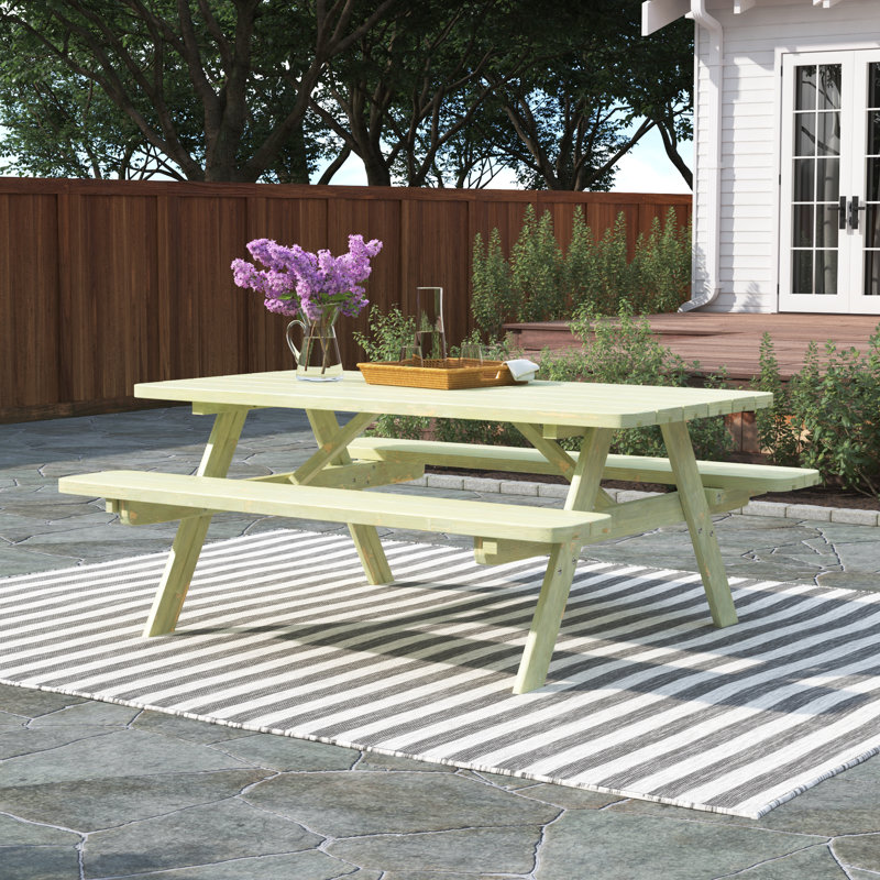 Roseman 6 - Person Wood Patio Dining Set with Rectangular Table