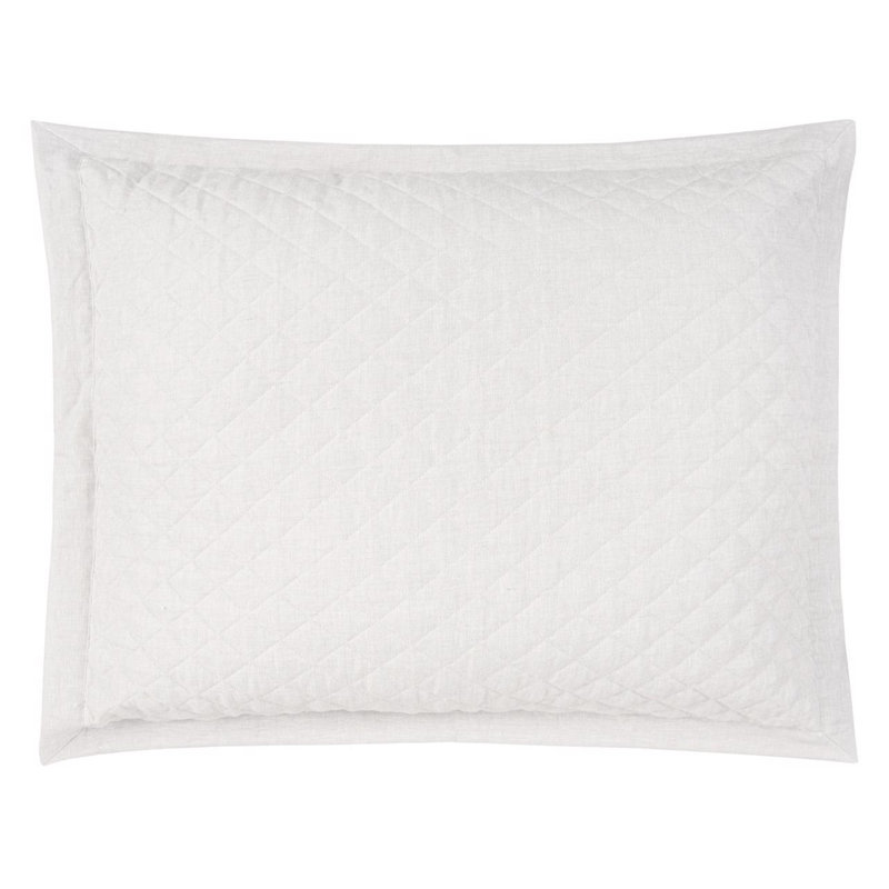Hudson Linen_Quilted Sham, White, Standard/Twin