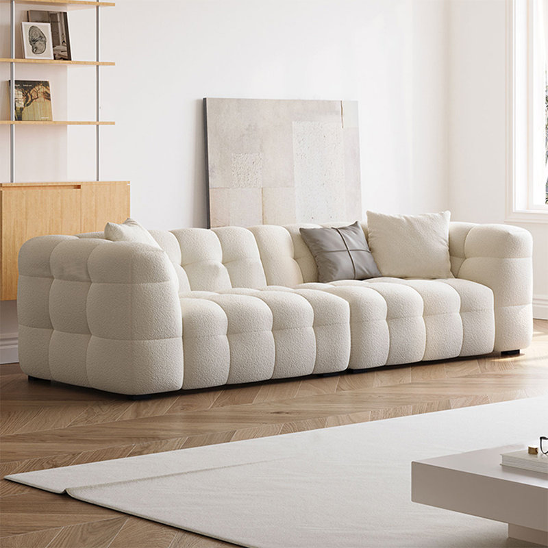 110.24" White 100% Polyester Modular Sofa cushion couch