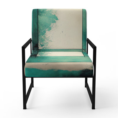 Fauteuil rembourré contemporain avec motif abstrait géométrique Impermanence
