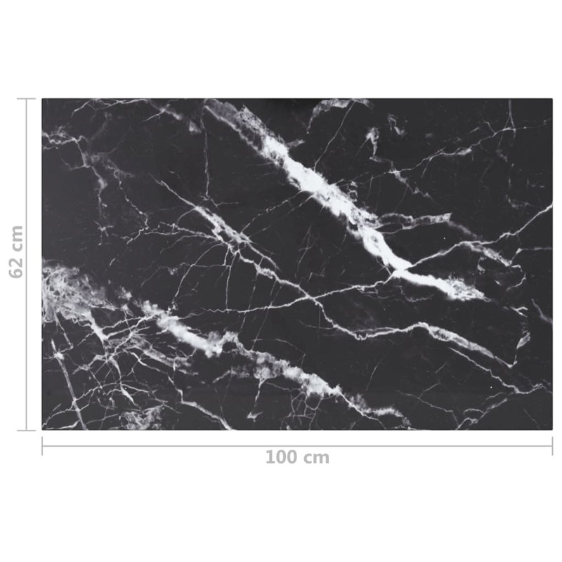 Verre trempé de table de rechange vidaXL, L 39,37 po x L 24,41 po x P 0,31 po, Noir