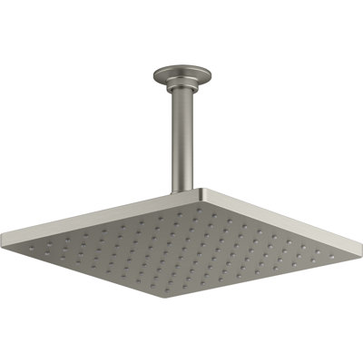 Honesty 10" Single-Function Wall or Ceiling-Mount Square Rainhead, Square Rain Showerhead 2.5 GPM