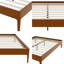 Base de lit plateforme en bambou massif de 15 pouces de hauteur avec support en métal, base en lattes de bois minimaliste moderne, aucun sommier tapissier requis, sans bruit, assemblage facile-640590553-640590554