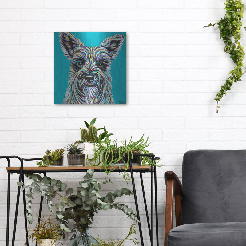 «Colorful Schnauzer» par Carolee Vitaletti, H 12 po x l 12 po