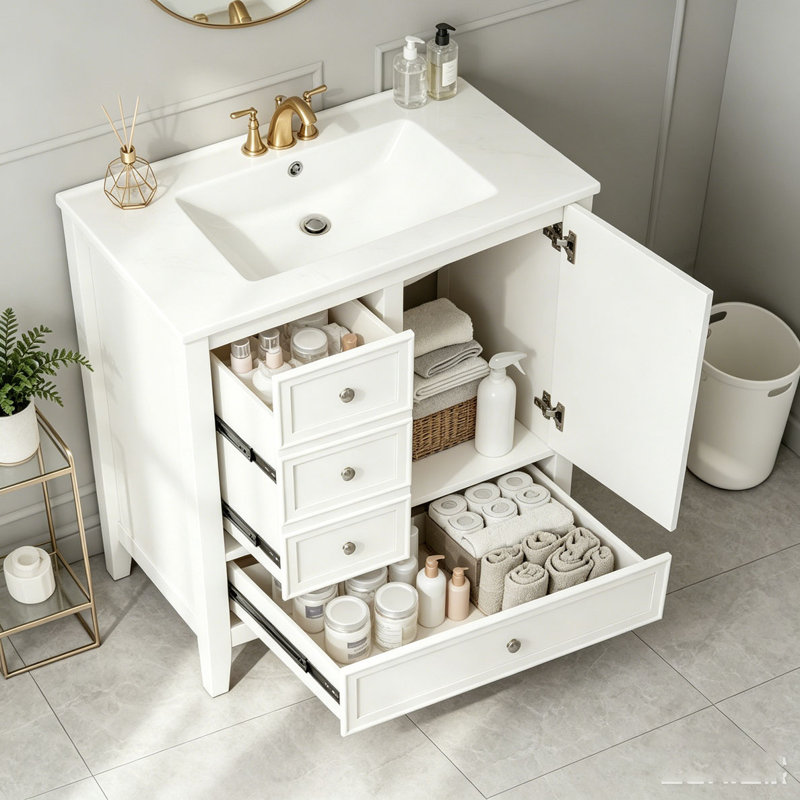 Meuble-lavabo 36 po avec lavabo, Blanc