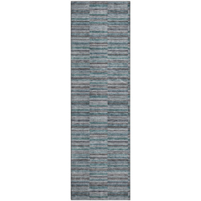 Premium Machine Washable Prisco Teal Rug