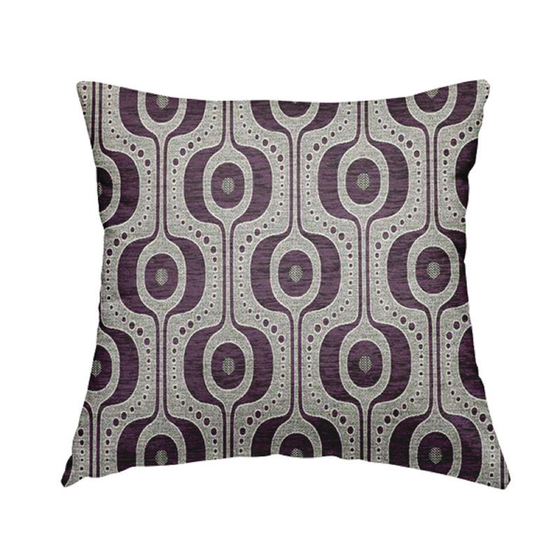 Kory Geometric Square Throw Cushion, Purple, 55cm H x 55cm W x 5cm D