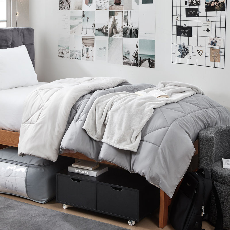 Black Rolling Underbed Storage Drawers with Two Compartments