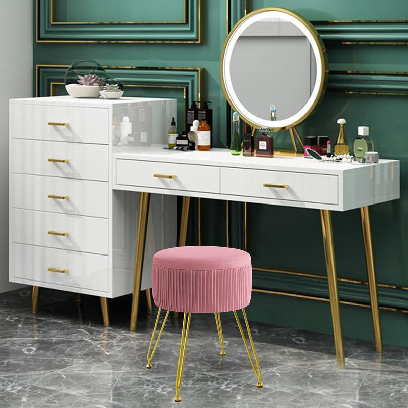 Tabouret d'appoint Nikolett Steel, Rose classique