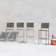 Lysa 44'' Anodized Aluminum Outdoor Bar Stool