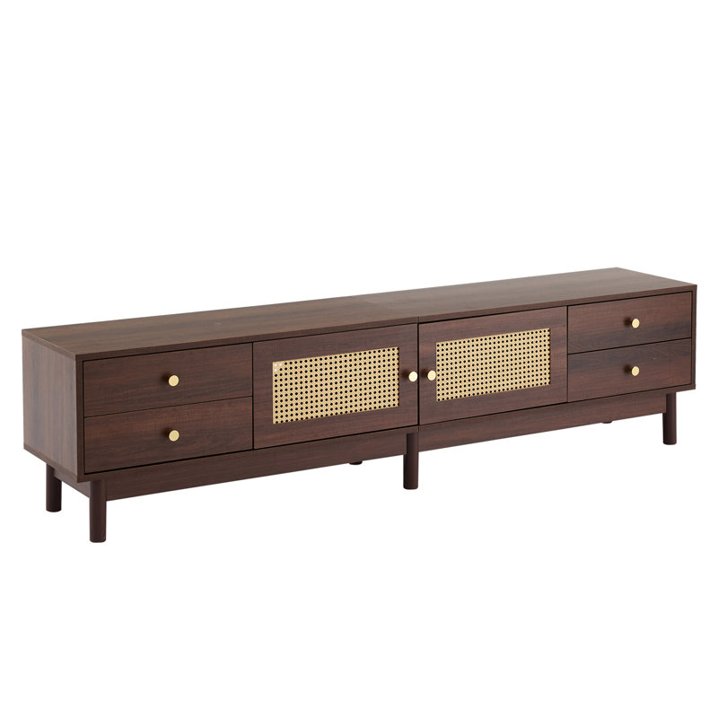 Amalyn Unfinished TV Stand for TVs up to 85" with Bio-Ethanol Fireplace Included