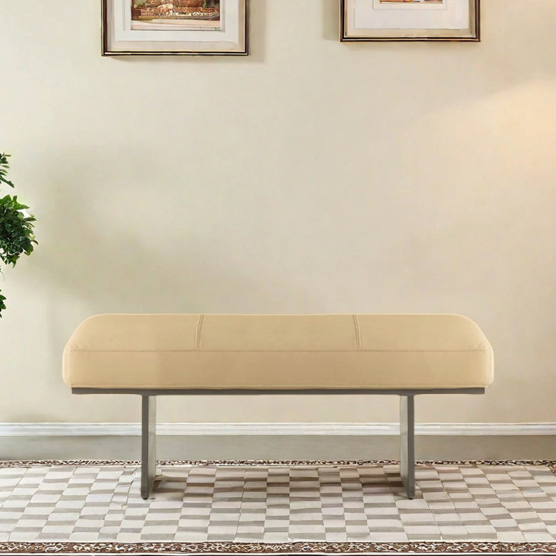 Banc en cuir pour vestiaire et vestiaire, H 16,54 po x l 47,24 po x P 17,72 po