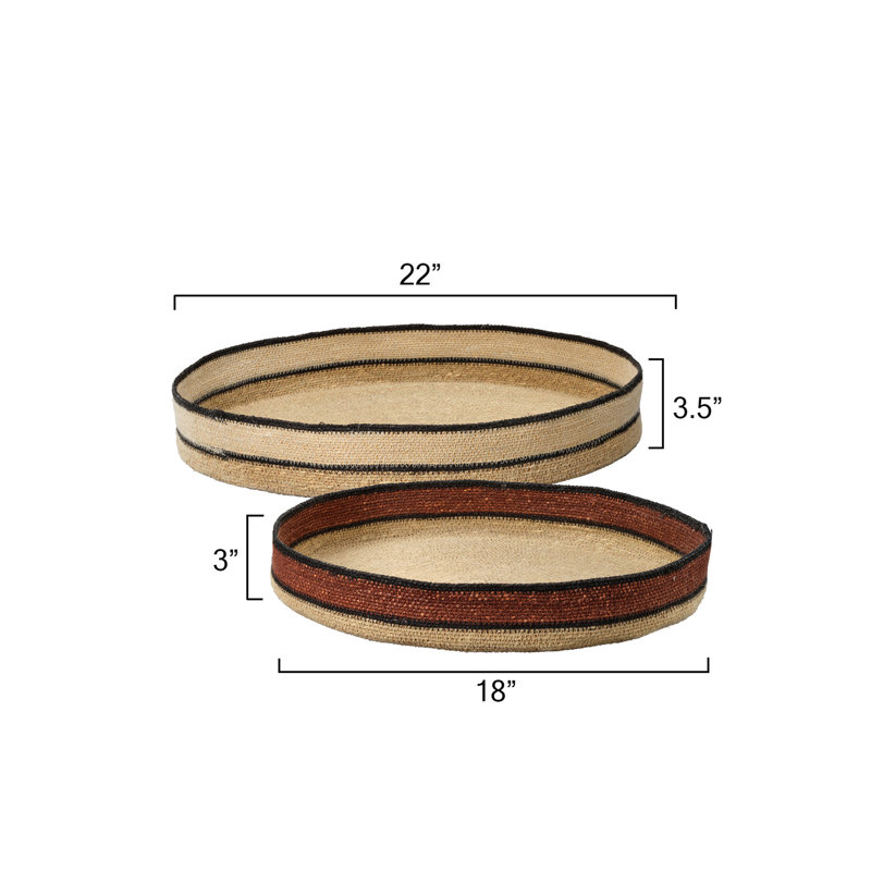 Scarab Seagrass Trays (Set of 2), Natural