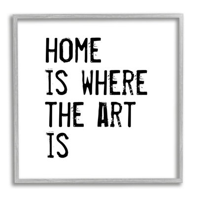 " Home Where Art Is Weathered Stamp Style Text " by J. Weiss