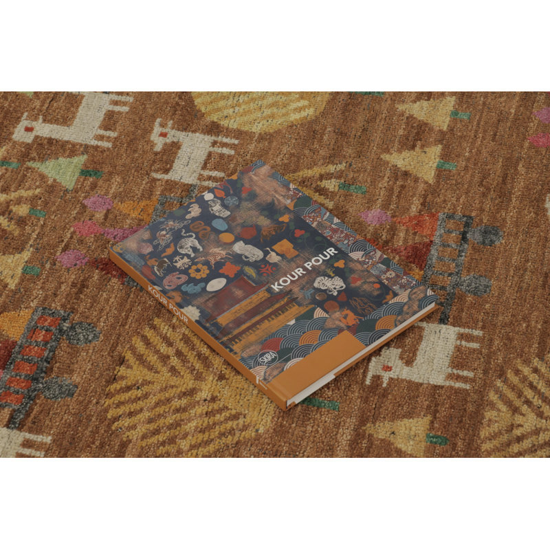 Handmade Wool Geometric Area Rug, Square 4'