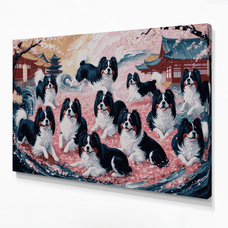 «Dogs Japanese Chin Beige», art mural sur toile, H 20 po x l 30 po