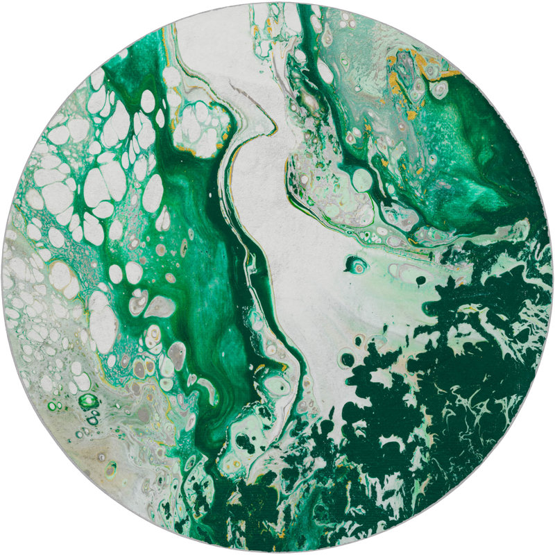 Premium Machine Washable Dream Shag ADS55 Abstract Rug, 8' Round