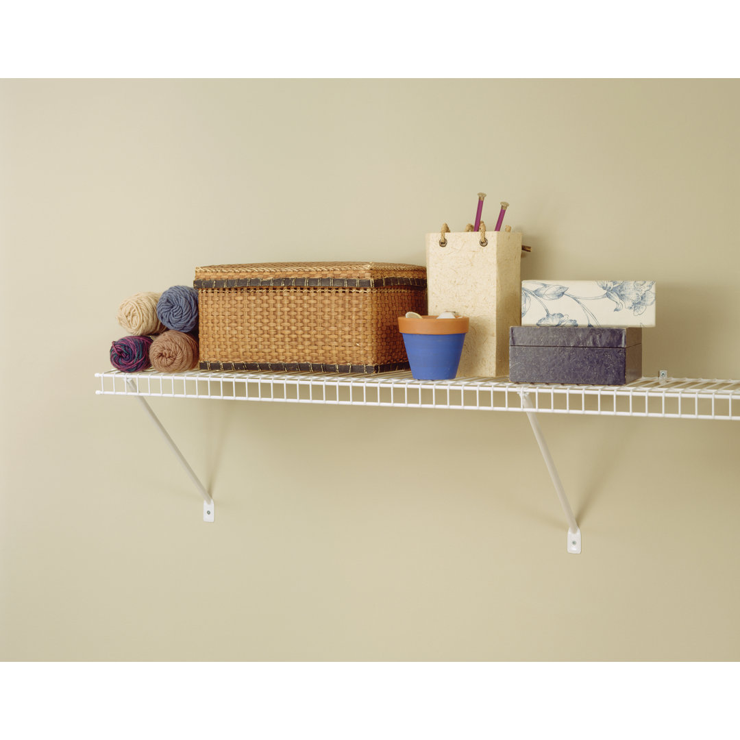White Wire Shelf Kit 1 Tier Shelving Unit for Wardrobe or Utility Storage
