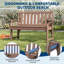Banc d'extérieur en polyéthylène robuste pour 2 à 800 lb - Siège de jardin et de patio durable et résistant aux intempéries - Mobilier de cour robuste - Couleur teck-1271673935