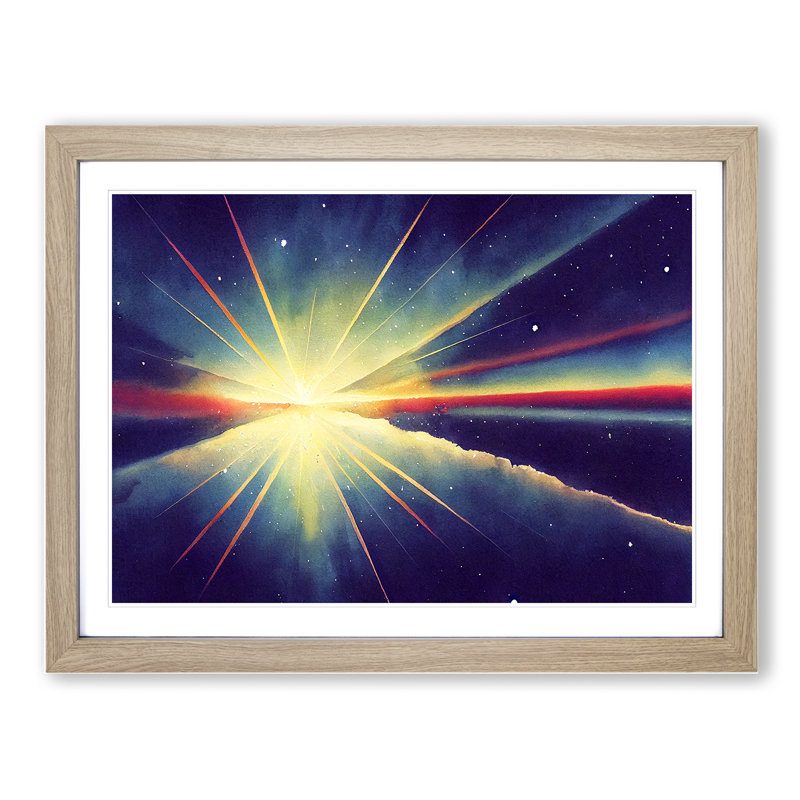 Shooting Star Vol.2 - Framed Print, 34cm H x 46cm W x 2cm D, Oak