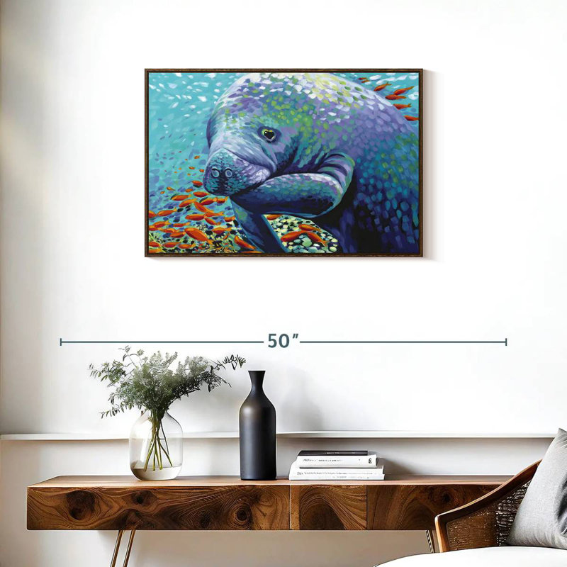 Chérie de mer II, Cadre flottant en noyer, 31 po x 21 po