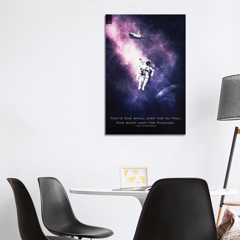 Neil Armstrong Tagline 1 Piece Wrapped Canvas Painting, 101.6 cm H x 66.04 cm W x 1.91 cm D