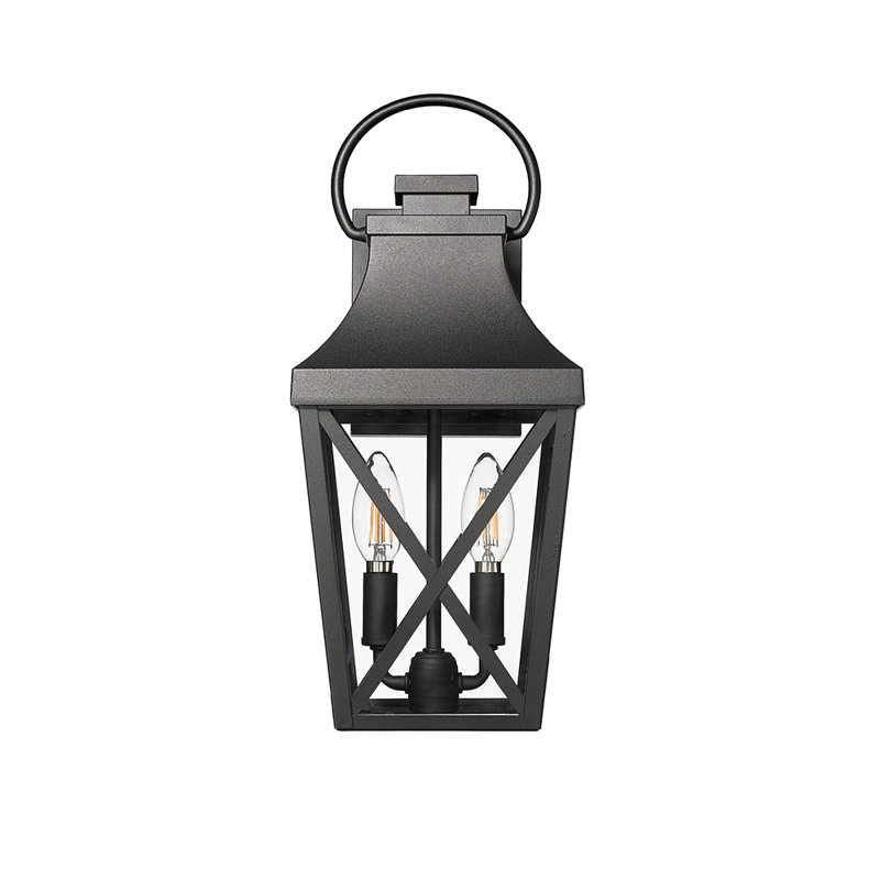 1 Pack Outdoor Wall Lights, Waterproof Exterior Wall Sconce, Porch Light with Clear Glass Shade for Garage, Patio, Front Door, Balcony