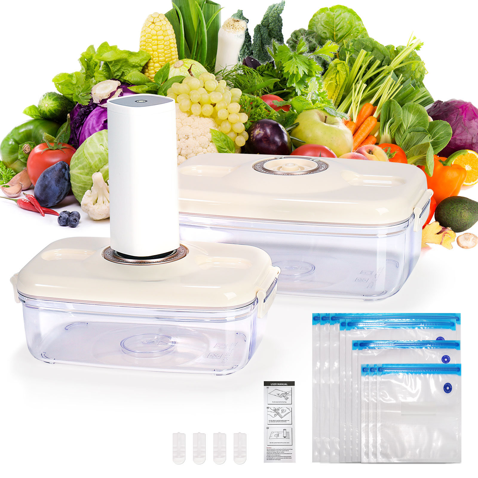 Lasting Freshness Vacuum Seal 5 Container Food Storage Set