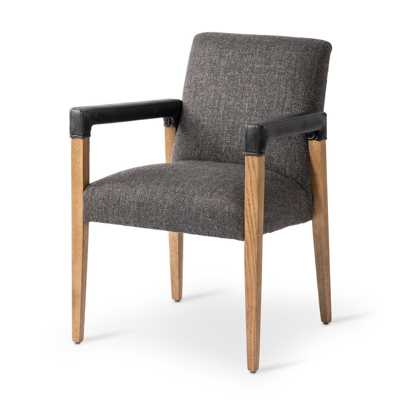 Reuben Upholstered Arm Chair, Linen Thames Ash