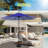 9 Ft Patio Umbrella With Push Button Tilt And Crank System - Uv Resistant Polyester Fabric, Market Umbrella With 8 Sturdy Ribs-12765425