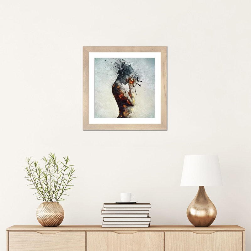 " Deliberation " by Mario Sanchez Nevado, Framed Print, 16" H x 16" W x 1" D, Natural Wood