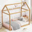 Lit simple en bois, couleur bois