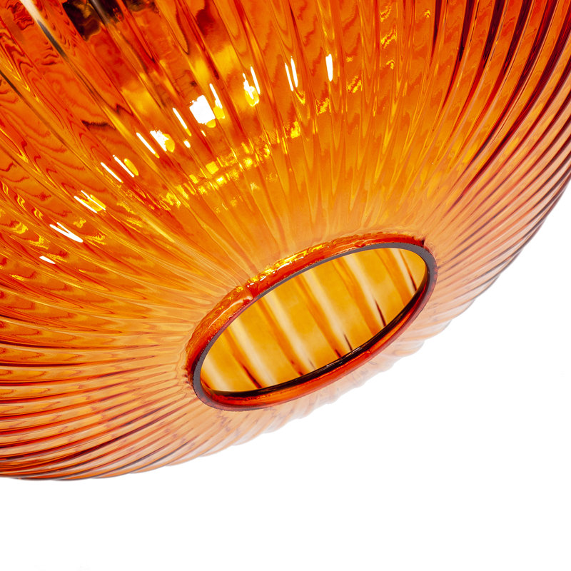 17cm H Glass Oval Pendant Shade ( No Direct Attachment Method ), Orange