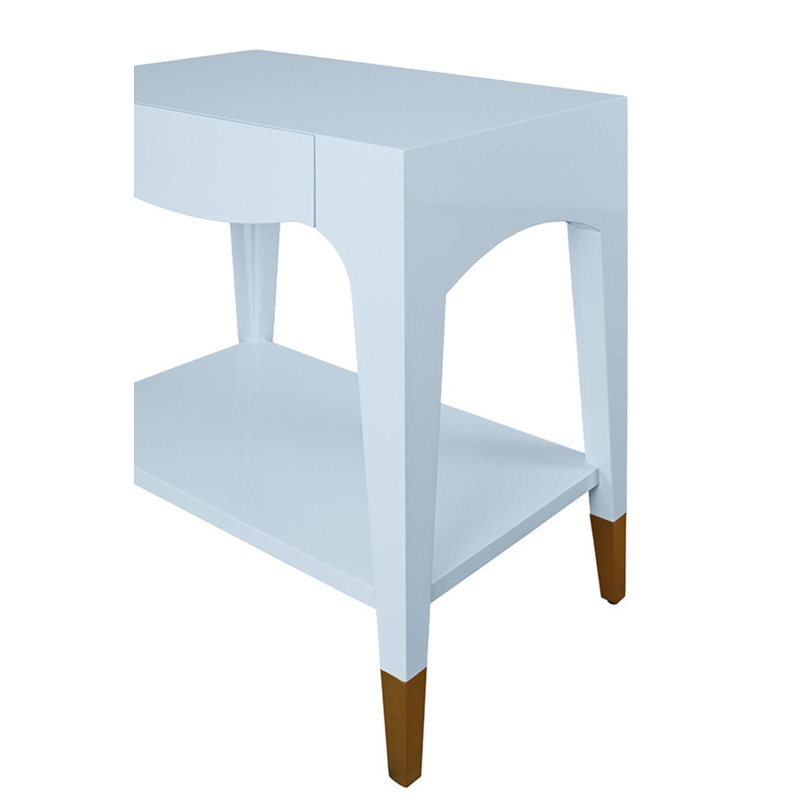 Solid Wood End Table, 29.4"H x 28"W x 18"D, Light Blue