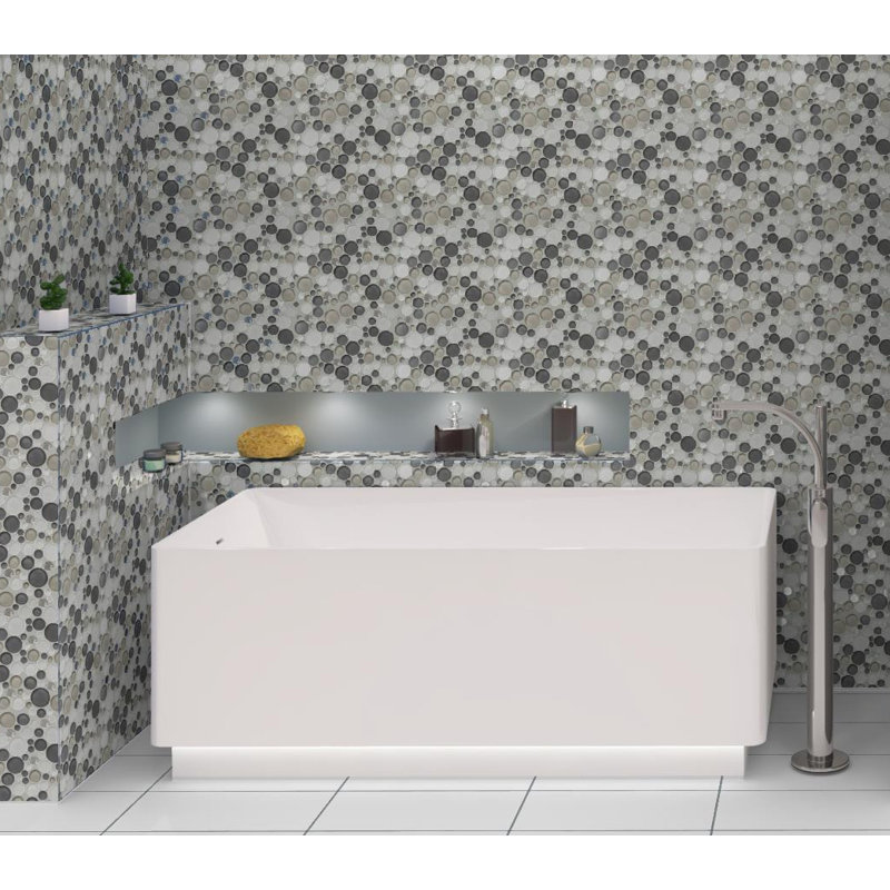 Dosseret de cuisine en marbre et verre à bulles Fizzle, salle de bain, douche, piscine, mur et carrelage, Pop