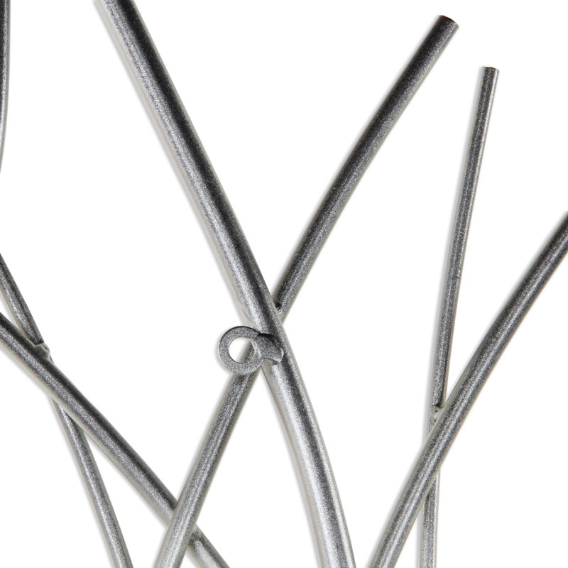 Metal Circle Abstract Hanging Dimensional Sculpture, Silver, 30.25" H x 1.25" W x 30.25" D