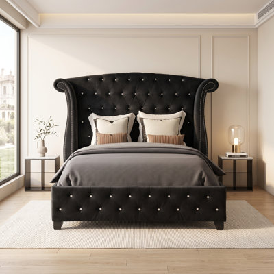 Rausch Upholstered Wingback Bed