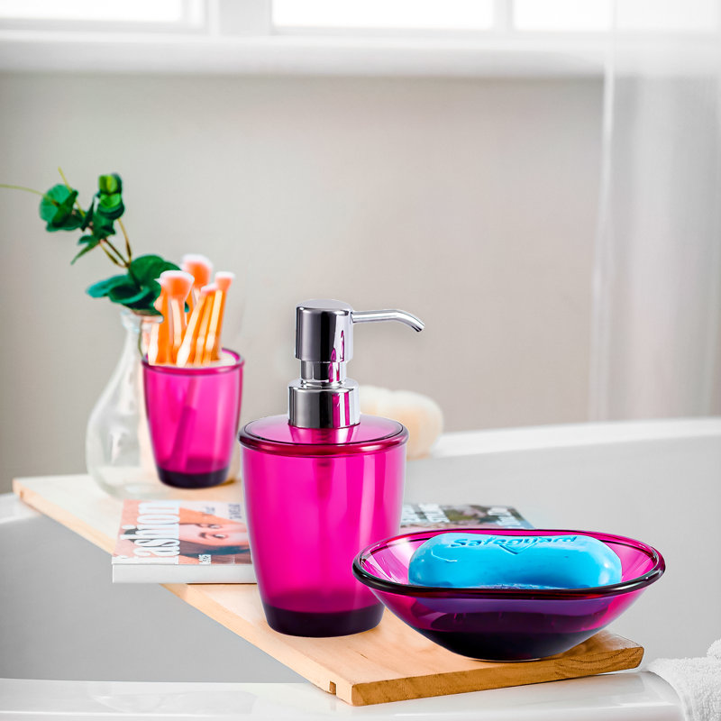 Carleta Bathroom Accessory Set, Pink
