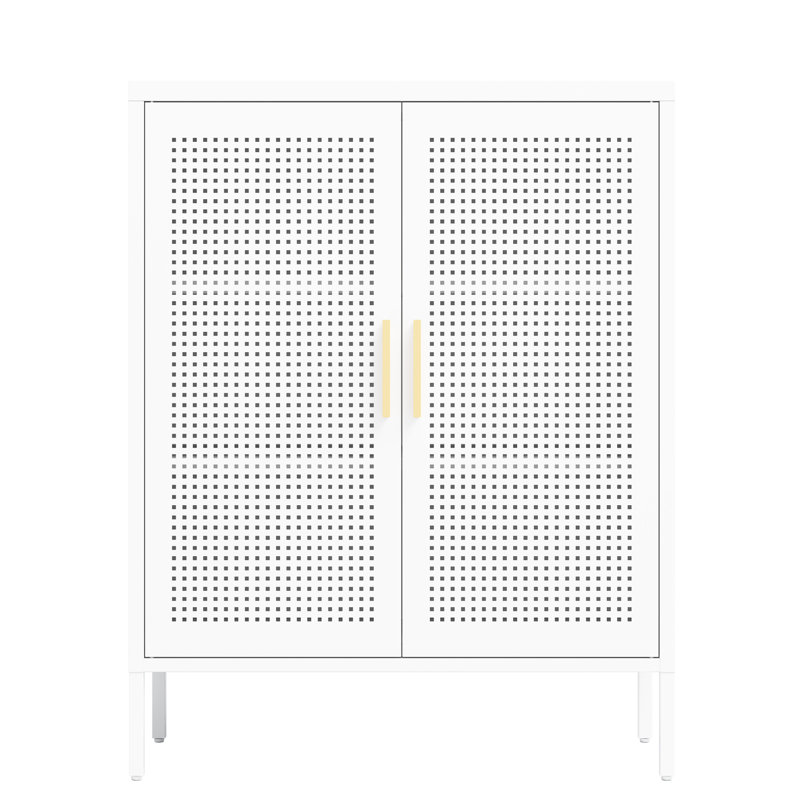 Armoire en métal blanc avec 2 portes et tablettes réglables, acier laminé à froid, cadre robuste, chaque tablette peut contenir 180 livres, pour armoire de rangement pour la salle de sport, couleur, serrure de haute qualité, design,