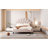Upholstered Platform Bed With Flower Pattern Velvet Headboard-42703614