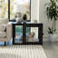 Caisse pour chien de style meuble PETMAker - Chenil en bois d'acacia avec portes doubles et coussin-87236534-87236532