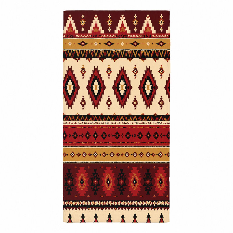 1 serviette de plage de style tribal Southwestern, motif géométrique en microfibre à séchage rapide pour piscine, voyage, camping, unisexe