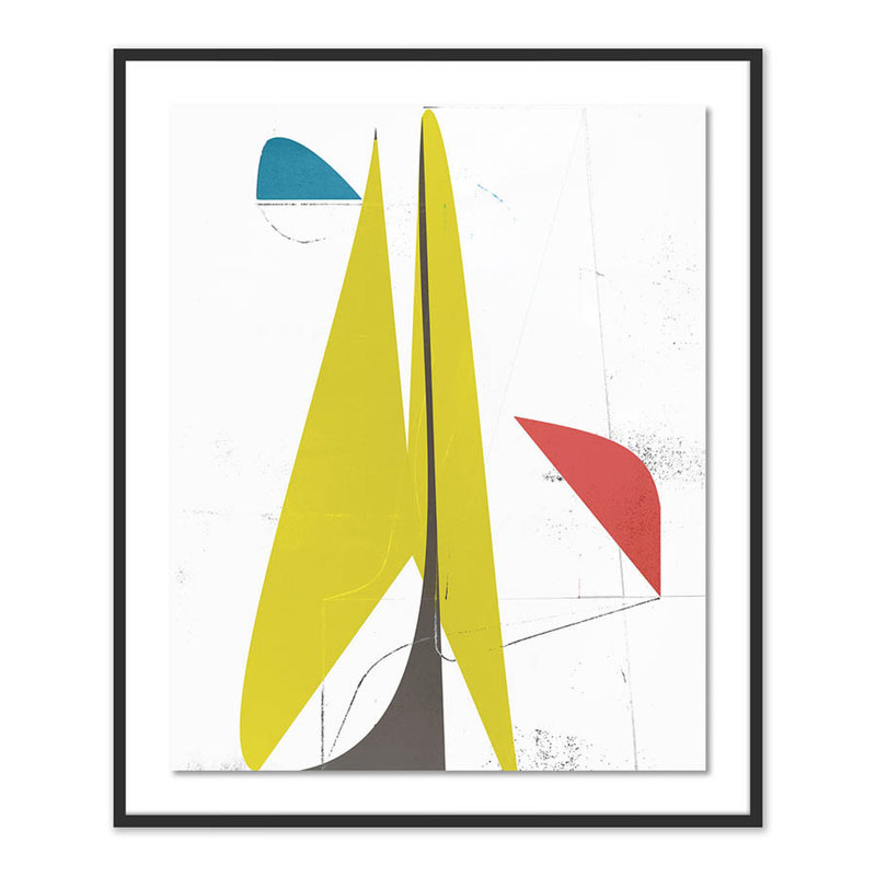 «Mougins» par Bangbouh Studio - Reproduction d'art graphique sur papier encadré, Noir, H 48 po x l 40 po x P 2,5 po