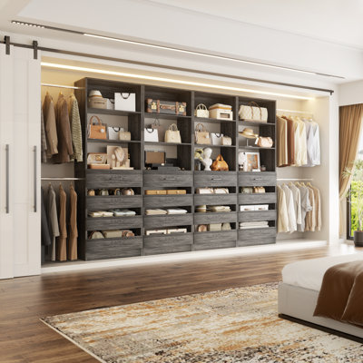 85.2"-462.8" Closet System With Drawers And Rods