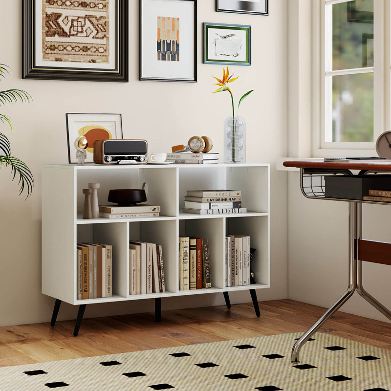  Large Record Player Stand Cabinet With Built-in Power Outlet Open Shelves