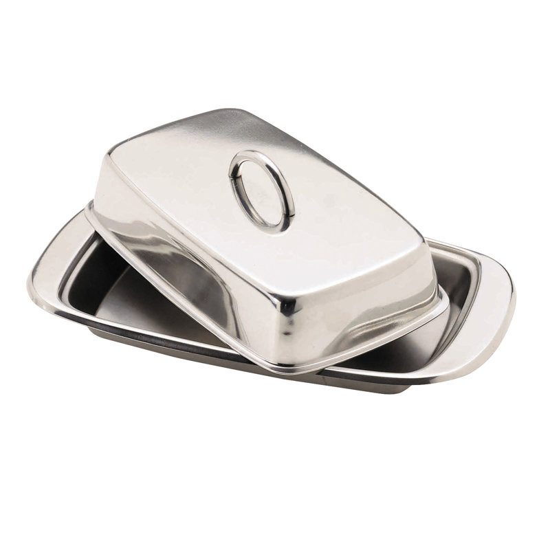 KitchenCraft Stainless Steel Covered Butter Dish