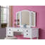 Ensemble de meuble-lavabo de chambre à coucher contemporain avec tiroirs de tabouret à miroir pliables de couleur blanche-2082824426